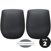 Lot de 2 verres  eau Satin noir Polycarbonate 35 cl