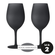 Lot de 2 verres  vin Satin noir Polycarbonate 60 cl
