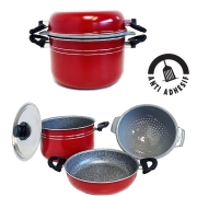 Popote alu rouge 22 cm 4 pices