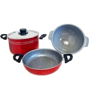 Popote alu rouge 22 cm 4 pices