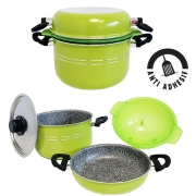 Popote alu verte 22 cm 4 pièces
