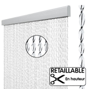 Rideau de porte PVC 60 x 190 cm Noir
