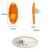 Feu de gabarit latral HELLA orange 100x45x12 mm