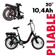 Vlo  assistance lectrique pliable 20'' 10.4Ah EZA Noir