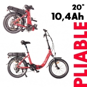 Vlo  assistance lectrique pliable 20'' 10.4Ah EZA Rouge