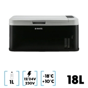 Glacire 18L  compression 12/24V et 230V MESTIC MCC-18 AC/DC