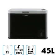 Glacire 45L  compression Dual Zone 12/24V et 230V MESTIC MCC-45 AC/DC