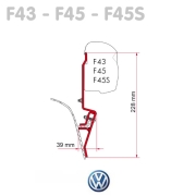 Adaptateur store Fiamma F43 F45 VW T3