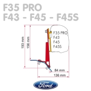 Adaptateur store Fiamma F35 F43 F45 FORD CUSTOM LIFT ROOF