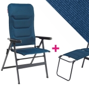 Pack Fauteuil Matelass Premium + Repose-jambes Premium Dark Blue TRIGANO