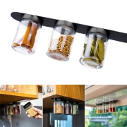 Lot de 3 bocaux de rangement 192 ml et socle magntique SILWY