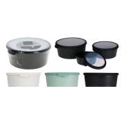 Lot de 3 botes avec couvercle