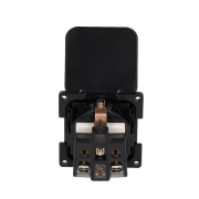 Prise 230V SCHUKO Noire avec couvercle
