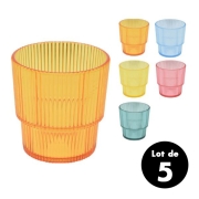 Lot de 5 verres 325ml colors