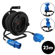 Enrouleur 25m c�ble �lectrique fiche et prise CEE