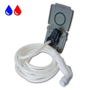 Douche extrieure chaud-froid socle gris