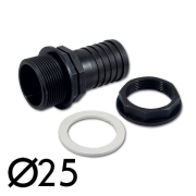 Raccord droit diamtre 25 mm filetage 3/4