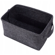 Panier de rangement pliable feutrine noir 36 x 25 x20 cm