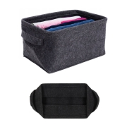 Panier de rangement pliable feutrine noir 36 x 25 x20 cm