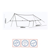 Abri bche Canopy 300 x 300 x 220 cm