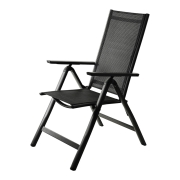 Chaise de jardin inclinable aluminium noir
