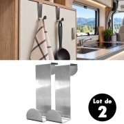 Lot de 2 pat�res de porte en inox 7,5 cm
