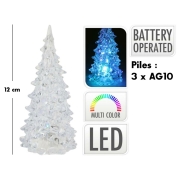 Sapin lumineux LED 12 cm multicolore