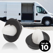 Clips fixation garniture plastique avec joint - Lot de 10