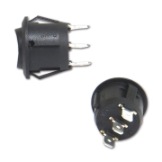 Interrupteur 12V noir 3 positions à encastrer