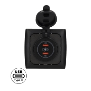 Prise double USB-C 12V/24V Opal Power Line noire HABA