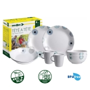 Lot de vaisselle Brunner 8 pi�ces Deep Sea m�lamine T�te-�-T�te