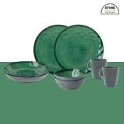Lot de vaisselle Brunner 8 pi�ces Sea Green m�lamine T�te-�-T�te