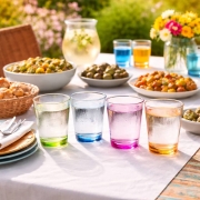 Lot de 4 verres mutlicolores incassables BRUNNER 30 cl empilables