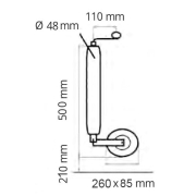 Roue jockey 48 mm roue gonflable diam 260 mm