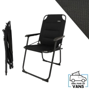 Fauteuil de camping pliant TRIGANO VAN noir compact