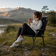 Fauteuil de camping pliant TRIGANO VAN noir compact