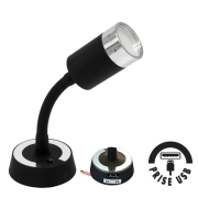 Spot LED noir argent� flexible 12V avec USB