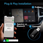Adaptateur sans fil AutoSky pour Apple CarPlay et Android Auto
