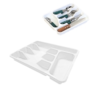 Range couverts en plastique blanc