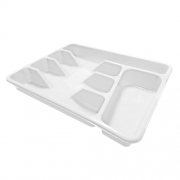 Range couverts en plastique blanc
