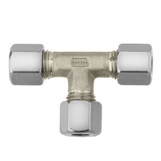 Raccord gaz bicone en T 10mm