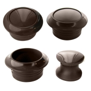Bouton rosace marron