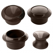 Bouton rosace marron