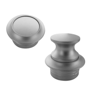 Bouton + rosace, coloris nickel mat