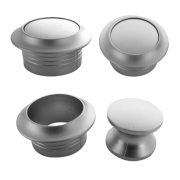 Bouton + rosace, coloris nickel mat