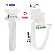 25 AGRAFES AVEC GLISSEURS PLASTIQUE