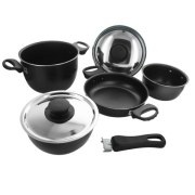 Popote alu anthracite 19cm 6+1 pices