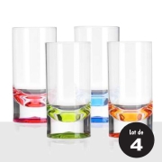 Lot de 4 verres acryliques 29cl COLORS