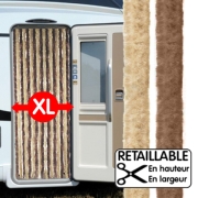 Rideau de porte chenille XL 70 x 205 cm Marron-Beige