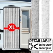 Rideau de porte chenille XL 70 x 205 cm Gris-Blanc
